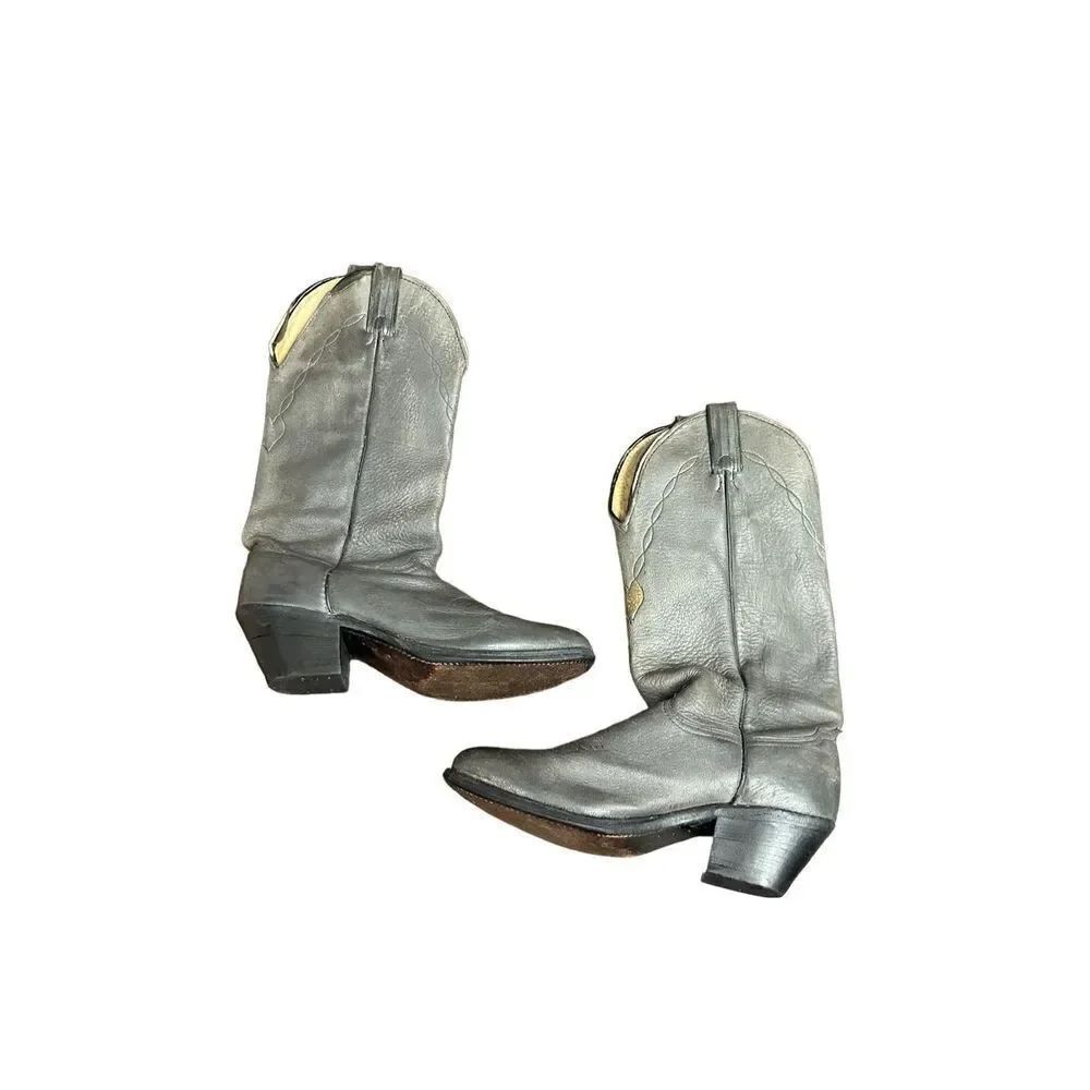 Abilene Men’s Western Gray Leather   Mid -Calf Boots